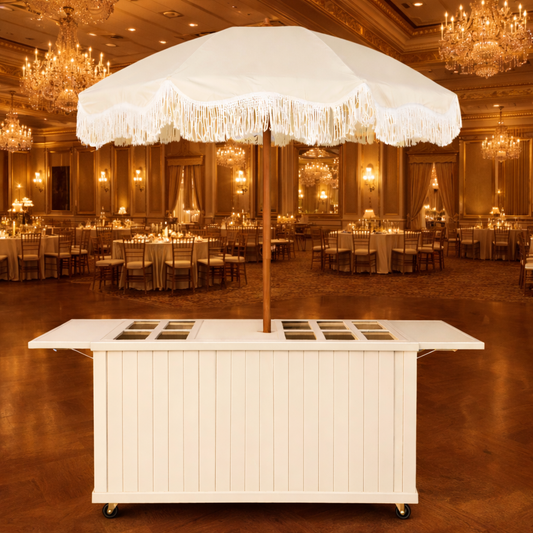 Modern Slatted Collapsible Catering & Charcuterie Cart