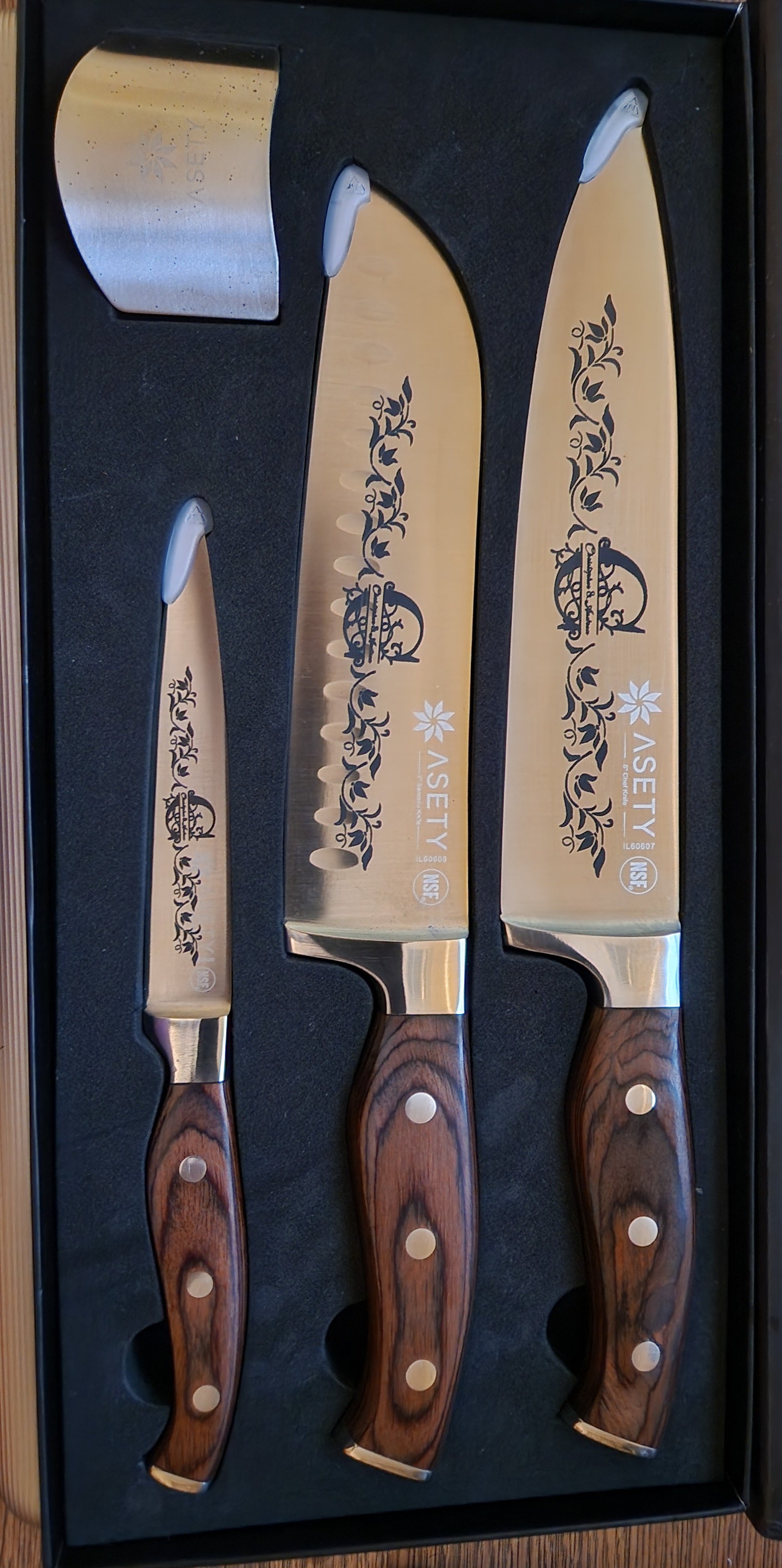 Personalized 8 CHEFS KNIFE SET Chef Kitchen Knives Professional Custom  Engraved , High Carbon German Stainless Steel, Pakkawood Handle 