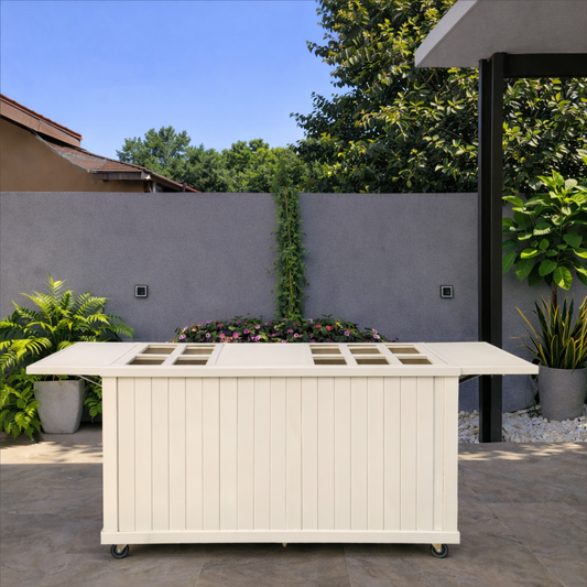 Collapsible Charcuterie Cart With Decorative Slatted Front