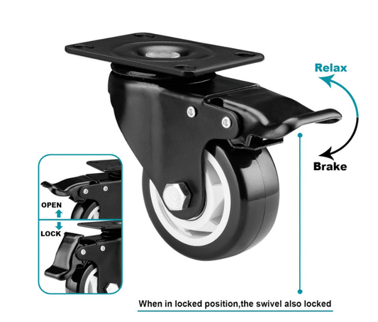 Caster Wheels - 3 inch Casters Set of 4