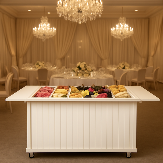 Modern Slatted Collapsible Charcuterie Cart