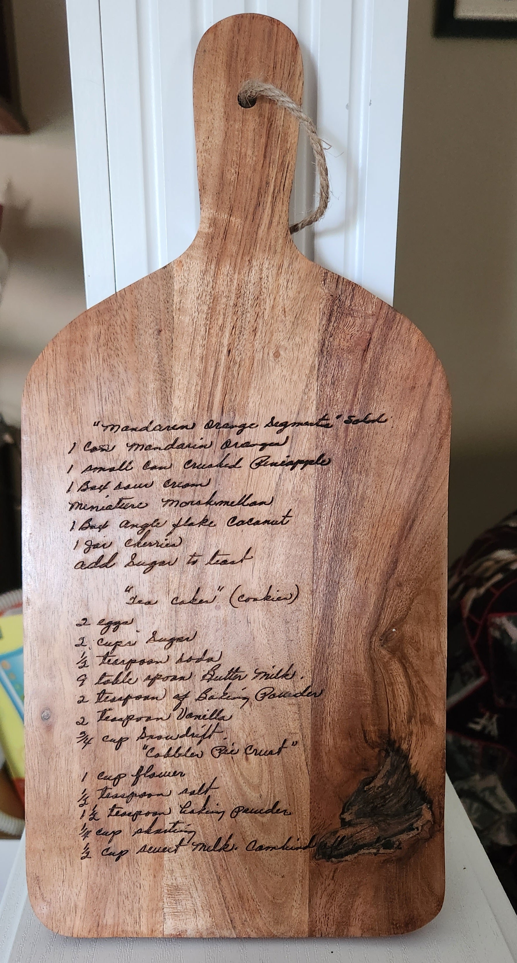 Custom Handwritten Recipe Cutting Board, Engraved Family Recipe