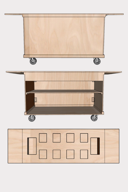 SPECIAL ORDER Collapsible Charcuterie Cart Finished SPECIAL ORDER