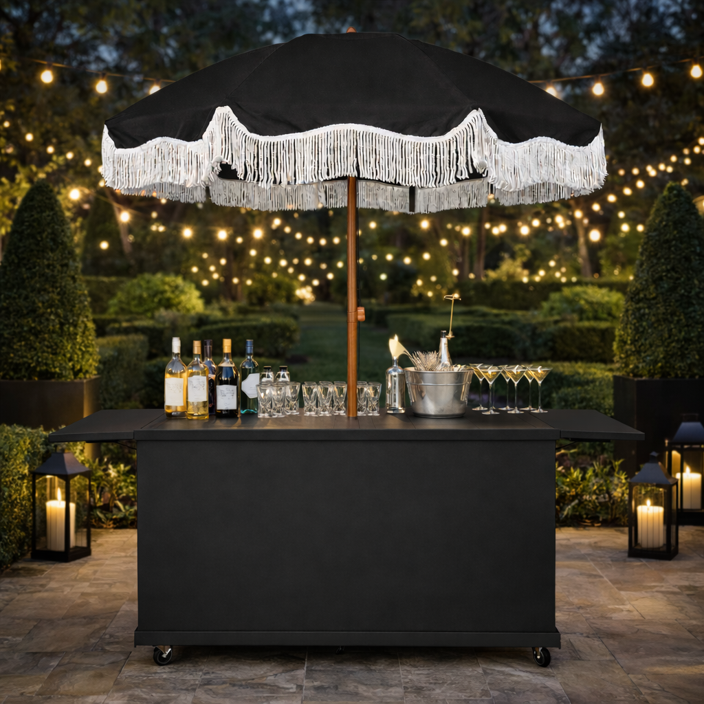 Modern - Flat Front Collapsible Charcuterie/Food Cart (Model #0107 Modern)