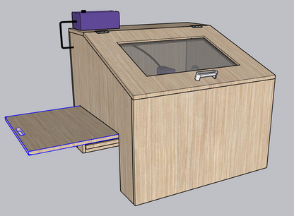 Custom Laser Enclosure Plans | Fits up to 32 x 32 Machines | Easy Adjusting Riser & Adjustable Height up to 13 Plus Inches