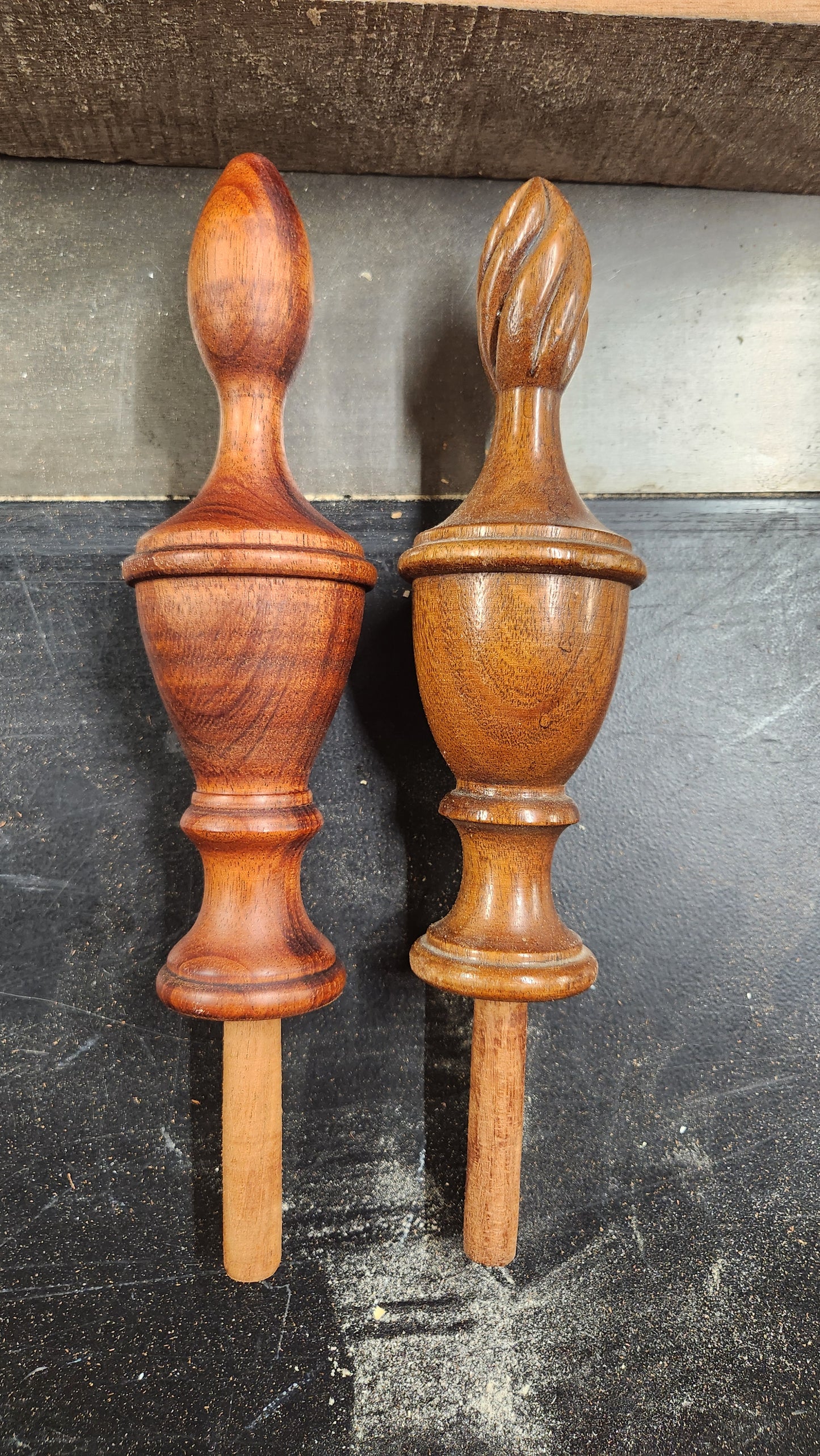 Custom Finished Mahogany Finial