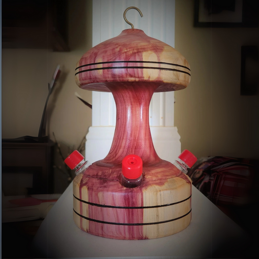 Red Cedar Hummingbird Feeder (8x5) With Replaceable Feeding Tubes