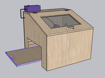 Custom Laser Enclosure Plans | Fits up to 32 x 32 Machines | Easy Adjusting Riser & Adjustable Height up to 13 Plus Inches