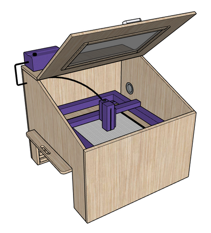 Custom Laser Enclosure Plans | Fits up to 32 x 32 Machines | Easy Adjusting Riser & Adjustable Height up to 13 Plus Inches