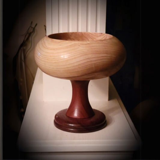 Ash and Mahogany Pedastal Bowl