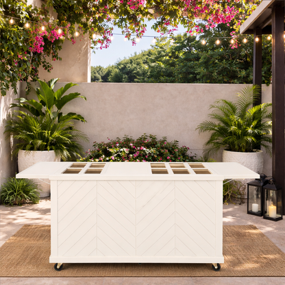 Modern -Herringbone Front Collapsible Charcuterie/Food Cart (Model #0107 Modern)