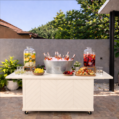 Rustic Herringbone  Charcuterie Cart