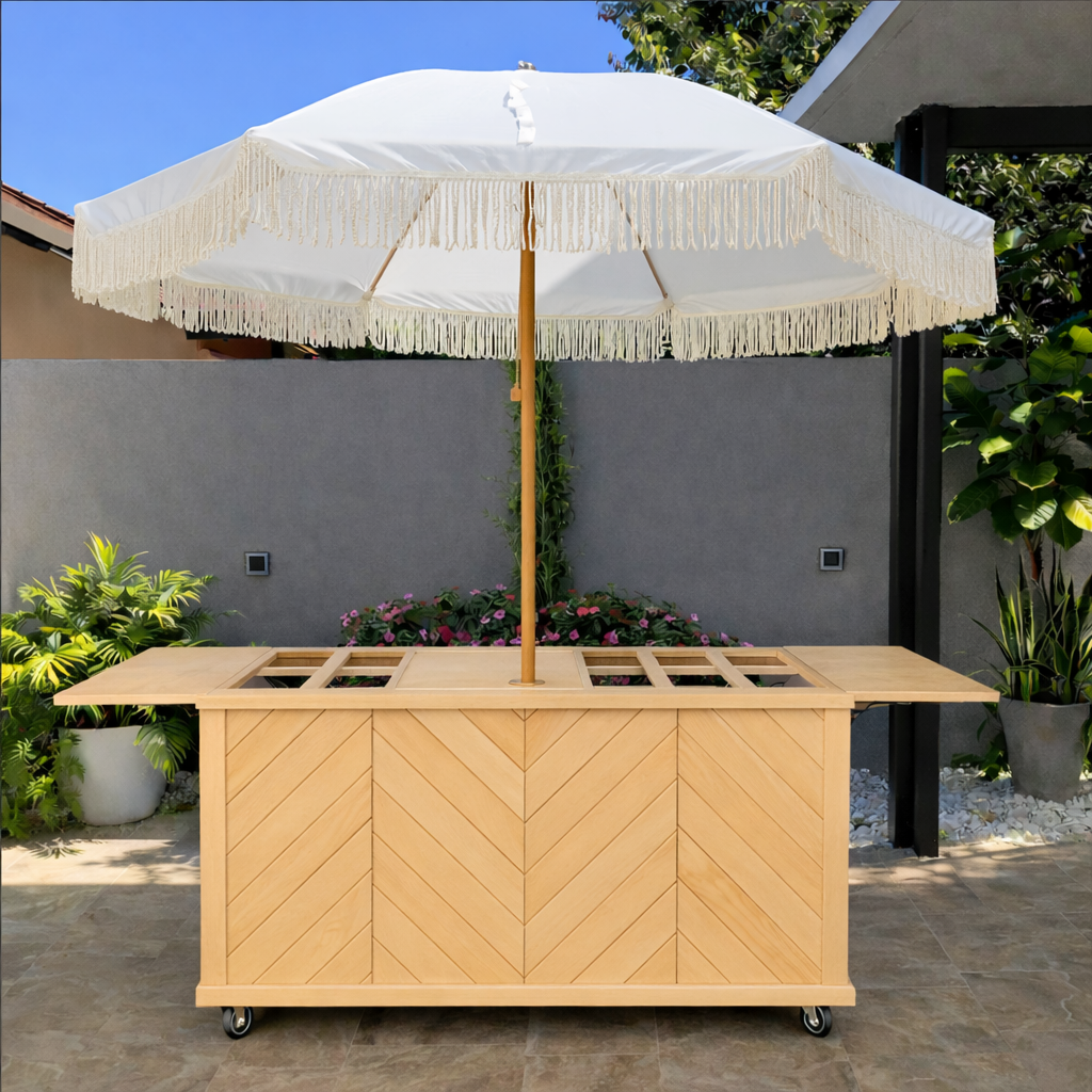Rustic Herringbone  Charcuterie Cart