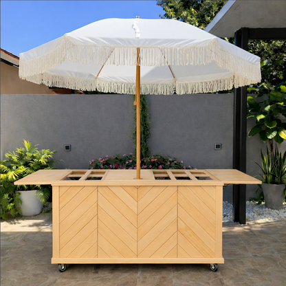 Rustic Herringbone  Charcuterie Cart