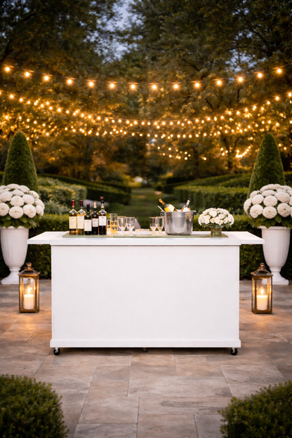 Modern - Flat Front Collapsible Charcuterie/Food Cart (Model #0107 Modern)