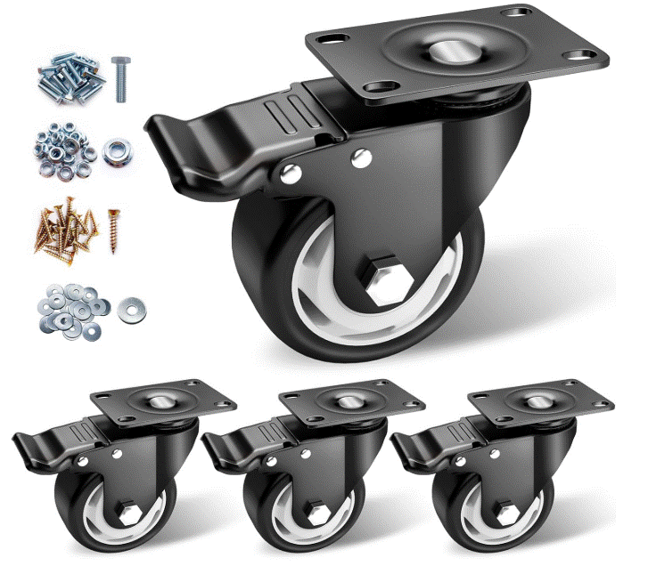 Caster Wheels - 3 inch Casters Set of 4