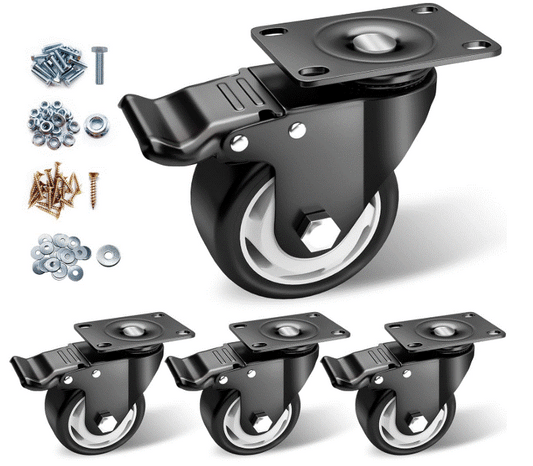 Caster Wheels - 3 inch Casters Set of 4