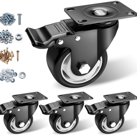Caster Wheels - 3 inch Casters Set of 4
