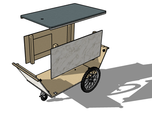 Collapsible Vanesian Style Catering Cart Plans #0104C