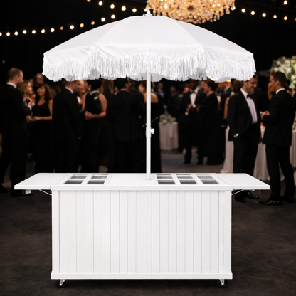 Modern Slatted  Charcuterie Cart