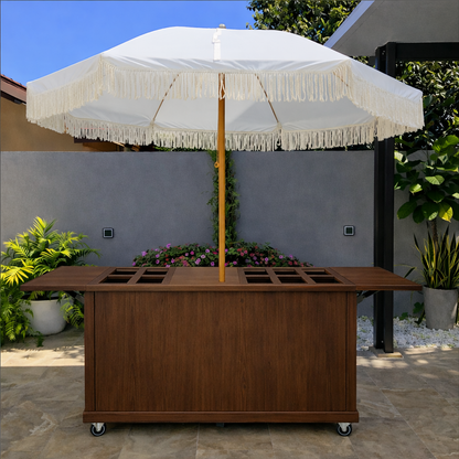 Rustic - Flat Front Collapsible Charcuterie/Food Cart (Model #0107 Rustic)