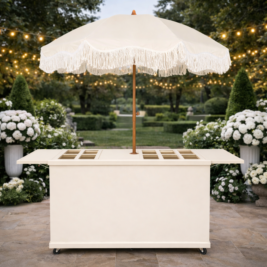 Modern - Flat Front Collapsible Charcuterie/Food Cart (Model #0107 Modern)