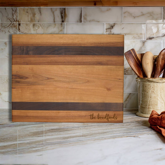 Cherry and Walnut Cutting Board