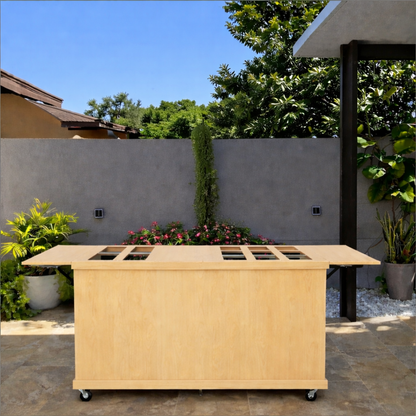 Rustic - Flat Front Collapsible Charcuterie/Food Cart (Model #0107 Rustic)