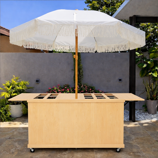 Rustic - Flat Front Collapsible Charcuterie/Food Cart (Model #0107 Rustic)