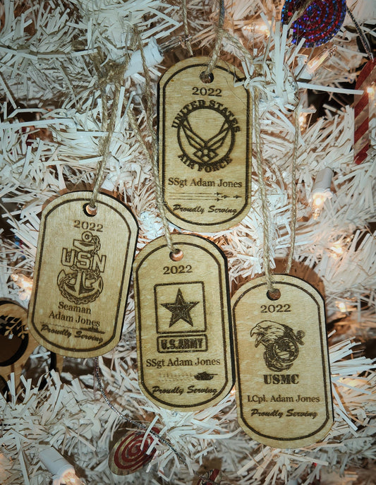 Military Dog Tag Ornaments