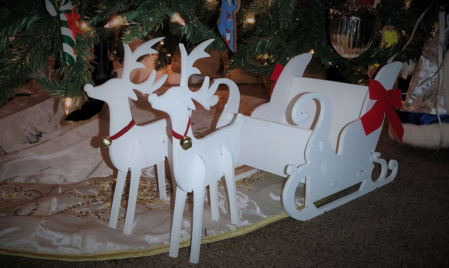 Santa Sleigh and Reindeer