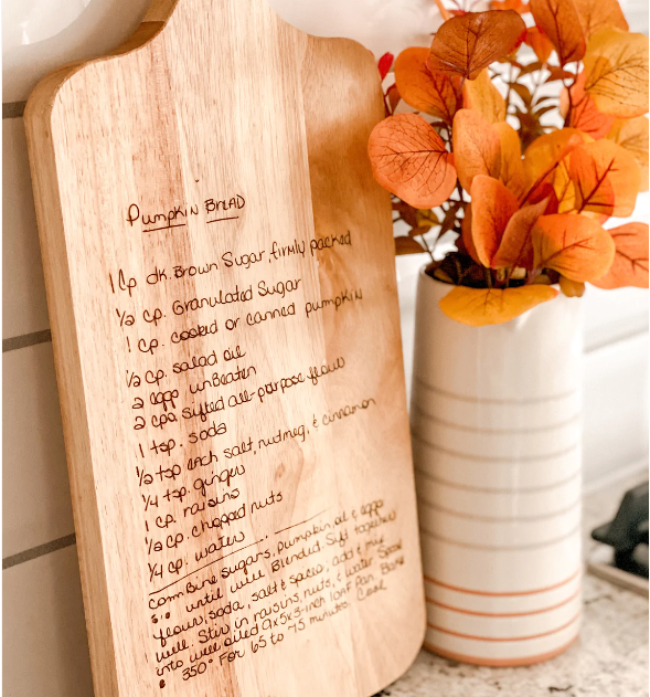 Recipe Cutting Board, Choose Your Own Recipe, Family Recipe Cutting Bo –  Crafty Cuts Designs